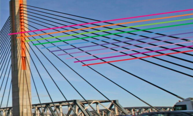 samen over de brug